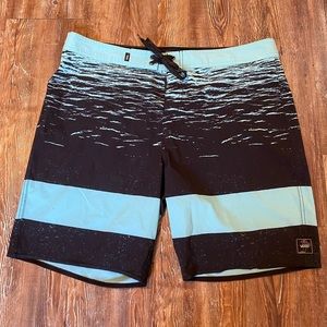 Vans Light Blue and Black Board Shorts